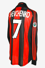 MILAN 2000/2001 - MATCHWORN - SHEVCHENKO - HOME