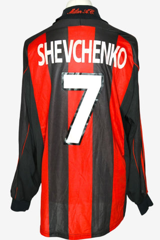 MILAN 2000/2001 - HOME - MATCHWORN - SHEVCHENKO - XL